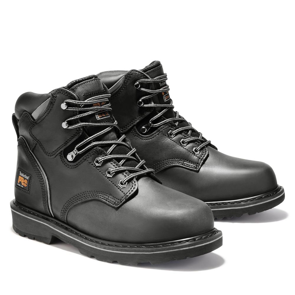 Timberland Mens Work Boots PRO® Pit Boss 6\" Steel Toe - Black - India KA0416839